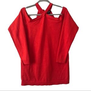 Torrid Orange Crisscrossed Cold Shoulder Plus Size Top